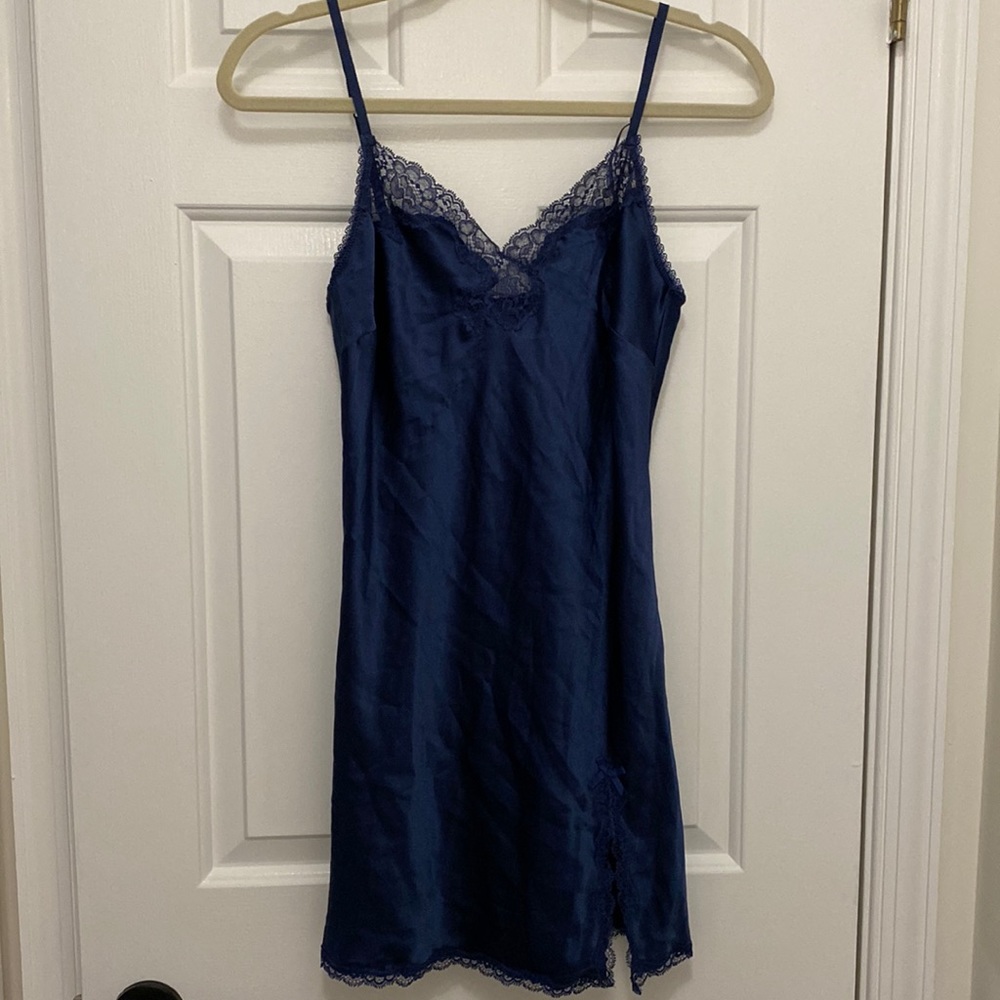 Victorias Secret silk navy blue chemise